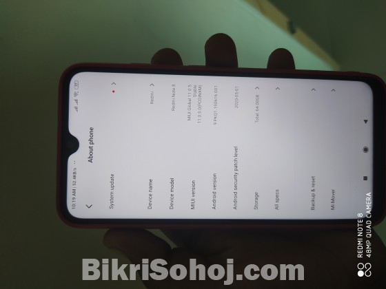 Redmi note 8  4GB + 64GB